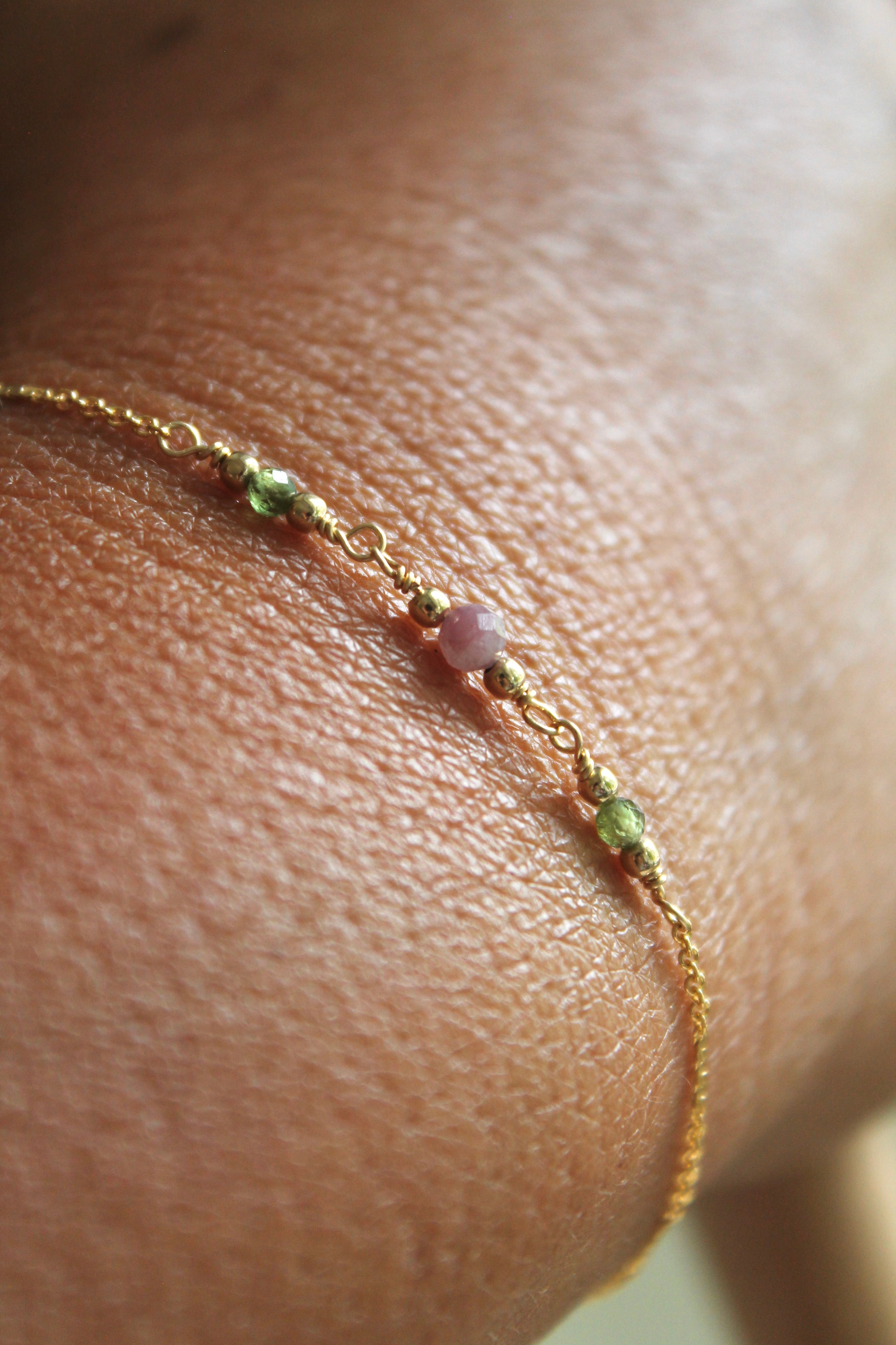 Compassion Healing Bracelet (Green & Rubellite Tourmaline)