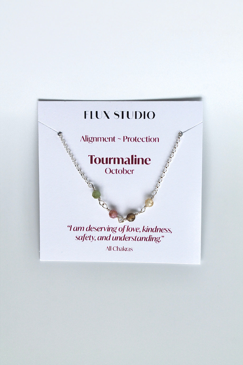 Birthstone Bar Necklace - Tourmaline (October) - Alignment