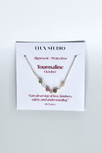 Birthstone Bar Necklace - Tourmaline (October) - Alignment