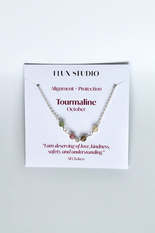 Birthstone Bar Necklace - Tourmaline (October) - Alignment