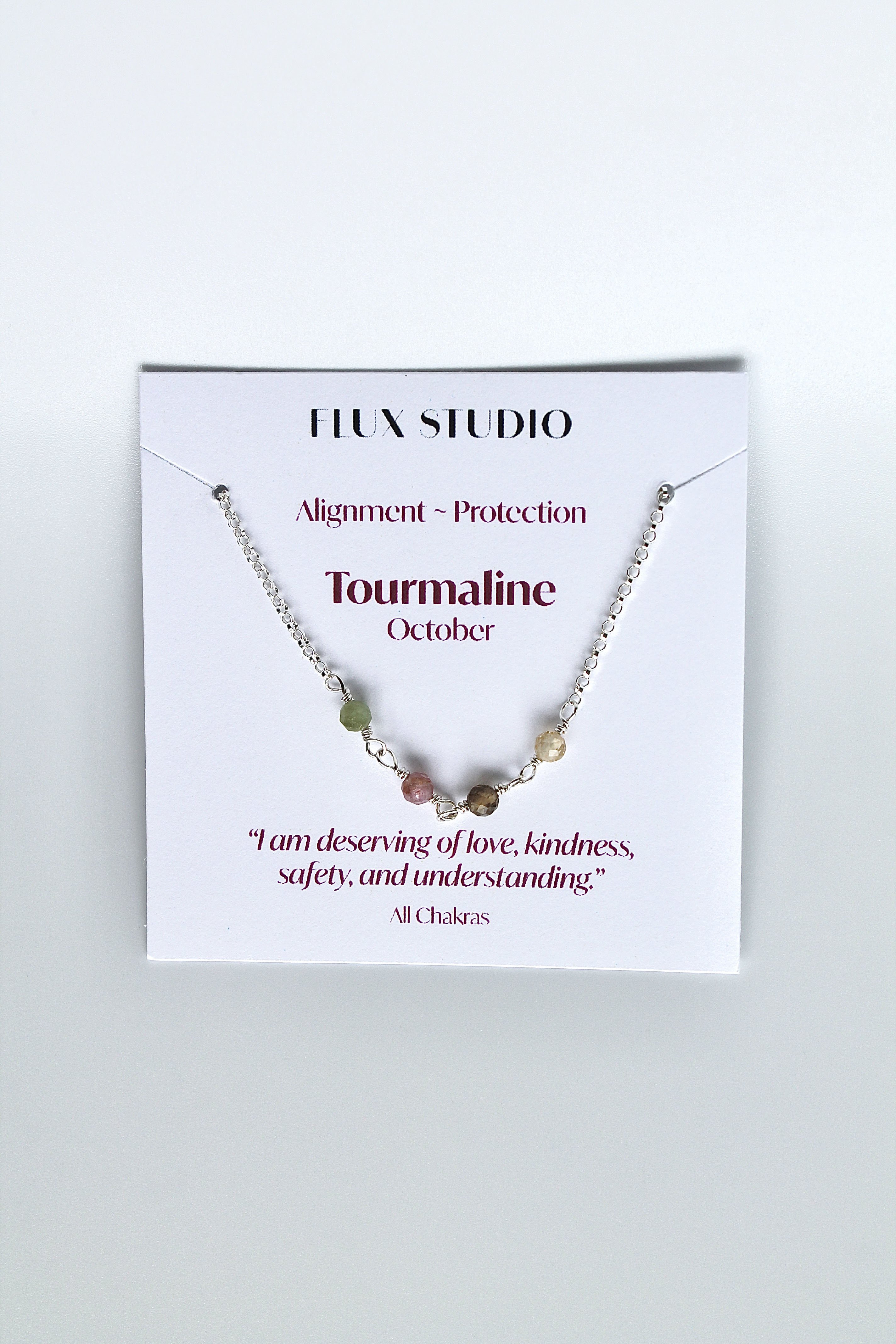 Birthstone Bar Necklace - Tourmaline (October) - Alignment