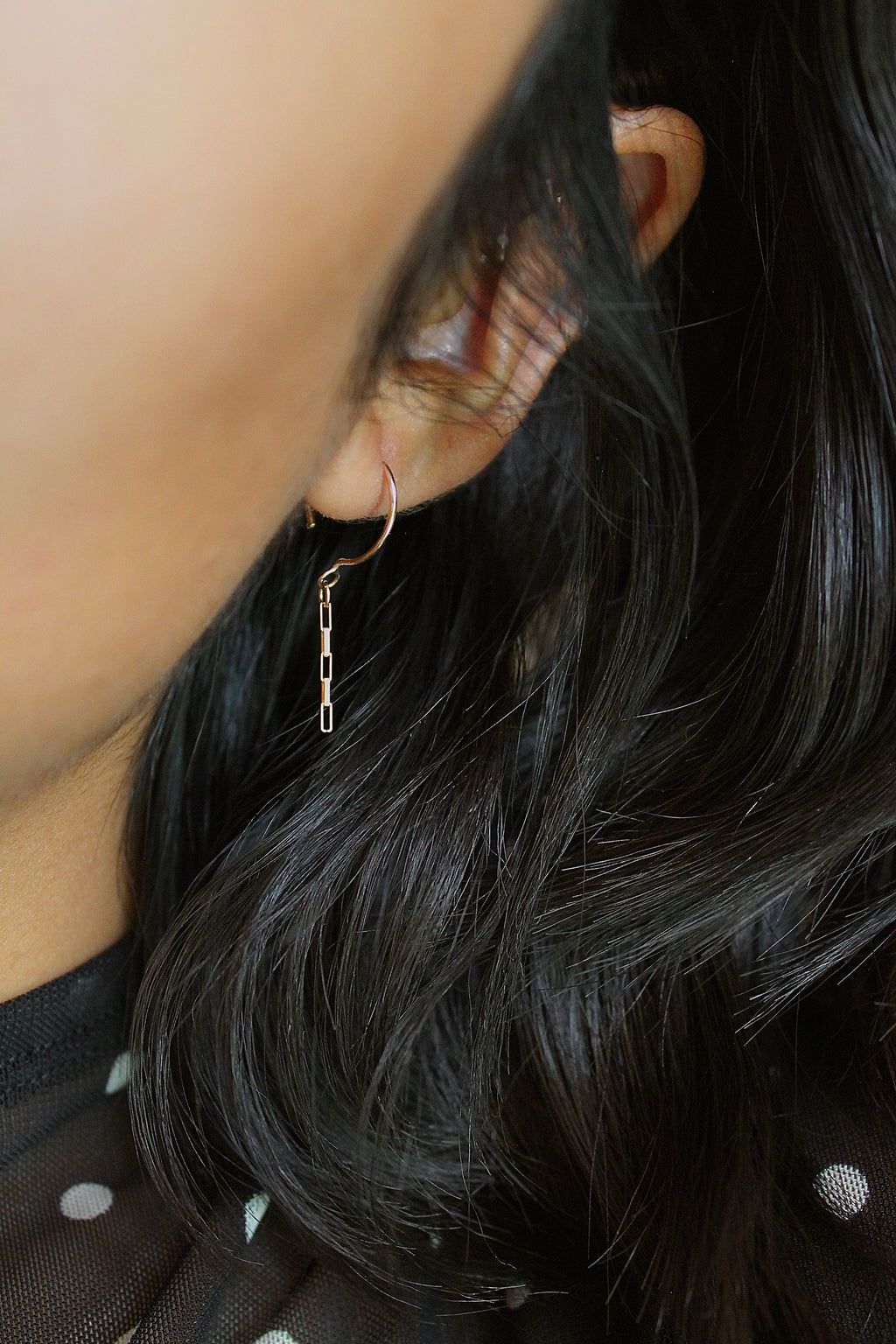 Threader Hoops (with Dangly Chain)