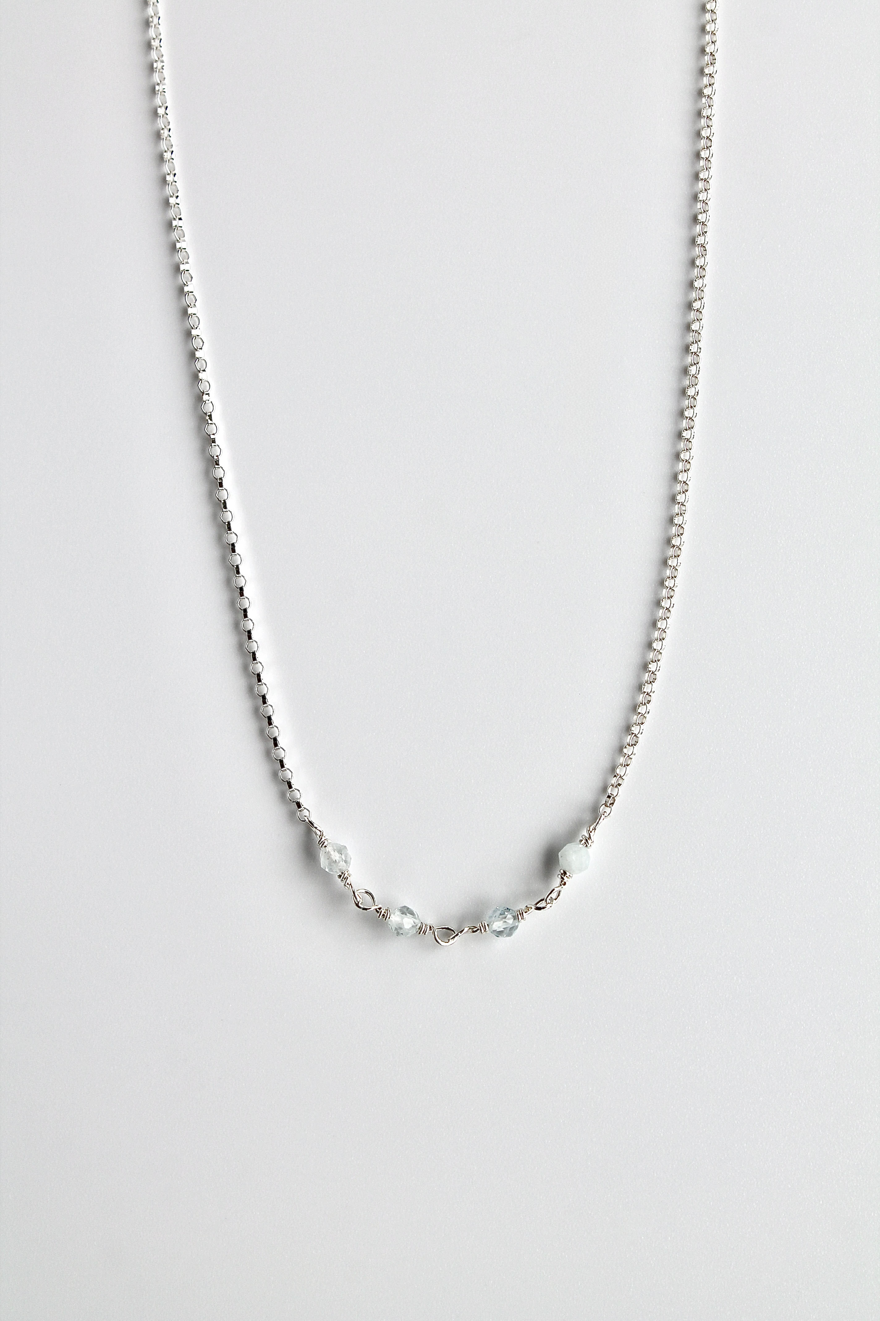 Birthstone Bar Necklace - Aquamarine (March) - Emotional Depth