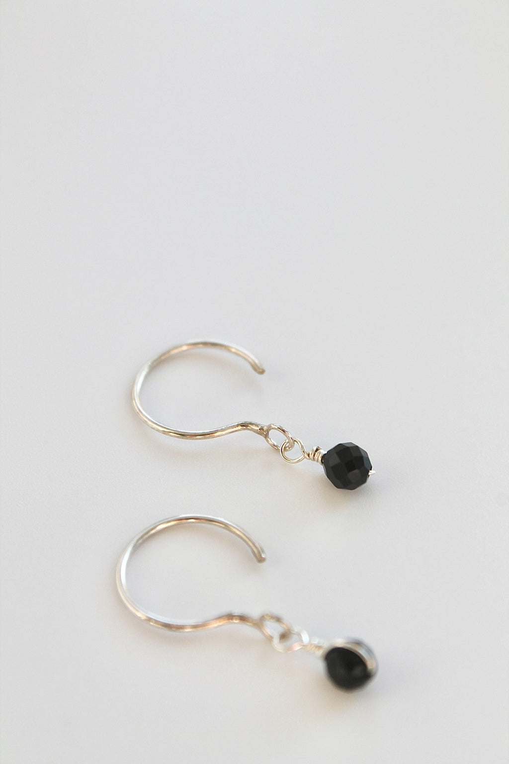 Threader Hoops (Black Tourmaline)