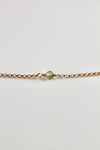 Pulsera con múltiples piedras de nacimiento: peridoto (agosto) - Buena fortuna