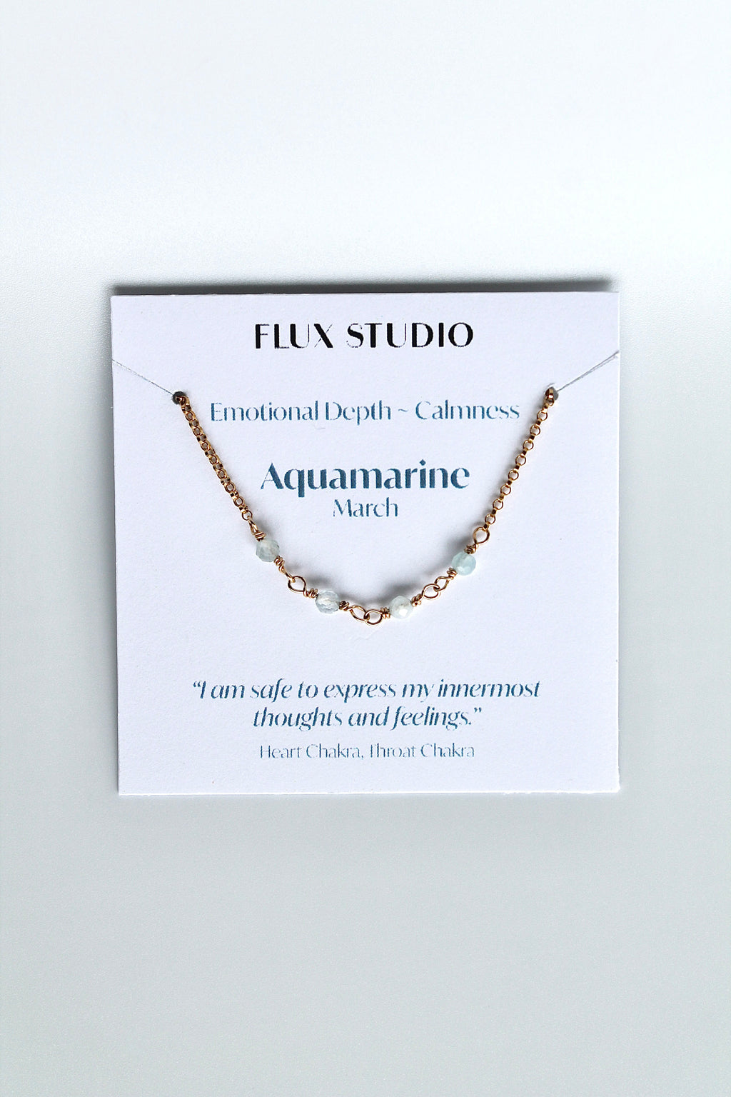 Birthstone Bar Necklace - Aquamarine (March) - Emotional Depth