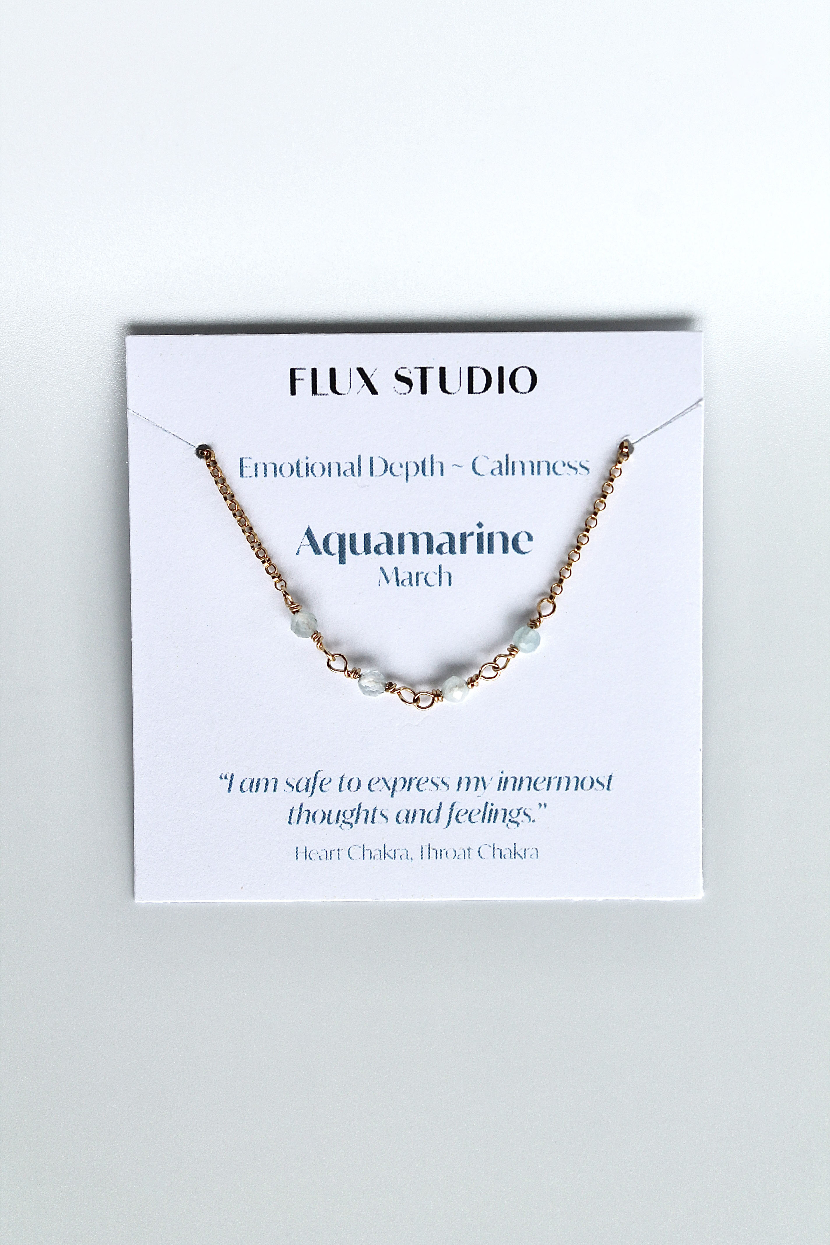 Birthstone Bar Necklace - Aquamarine (March) - Emotional Depth