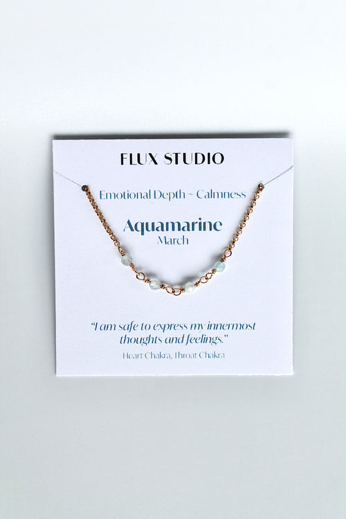 Birthstone Bar Necklace - Aquamarine (March) - Emotional Depth