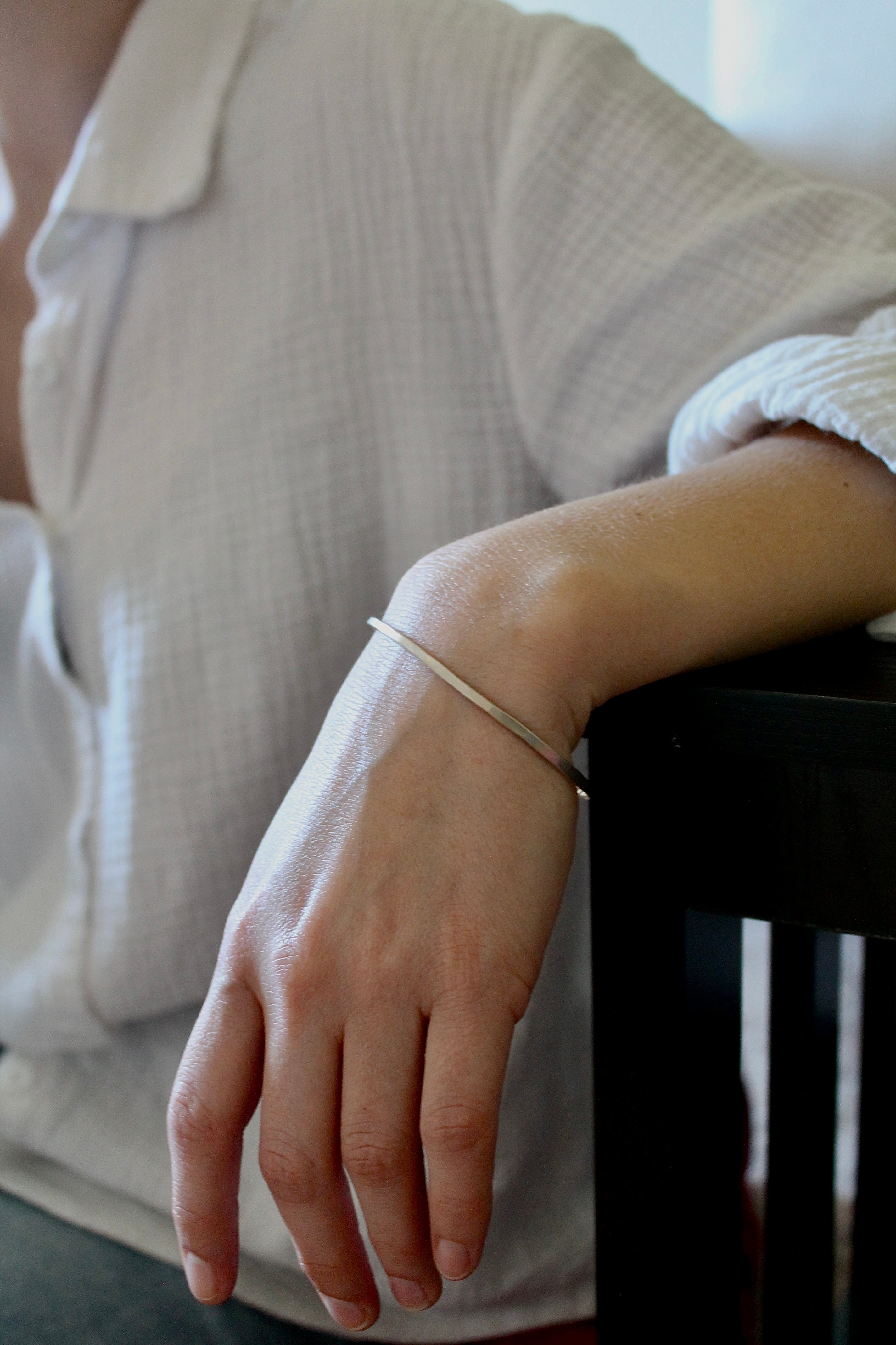 Hammered Open Bangle