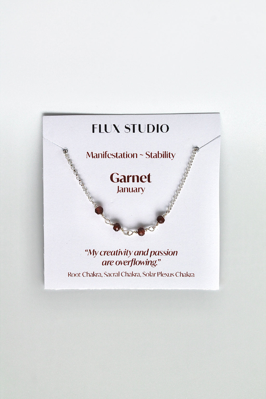 Birthstone Bar Necklace - Garnet (January) - Manifestation