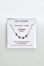 Birthstone Bar Necklace - Garnet (January) - Manifestation