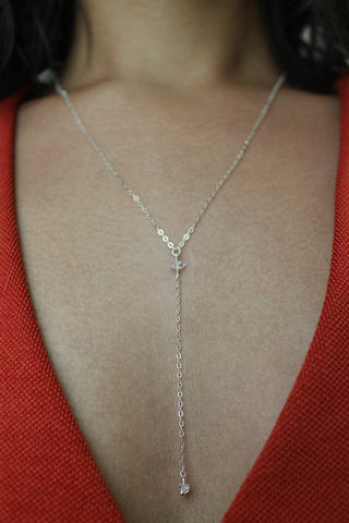 Herkimer Diamond Lariat Necklace