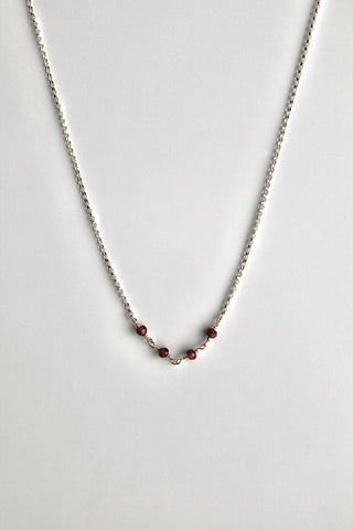 Birthstone Bar Necklace - Garnet (January) - Manifestation