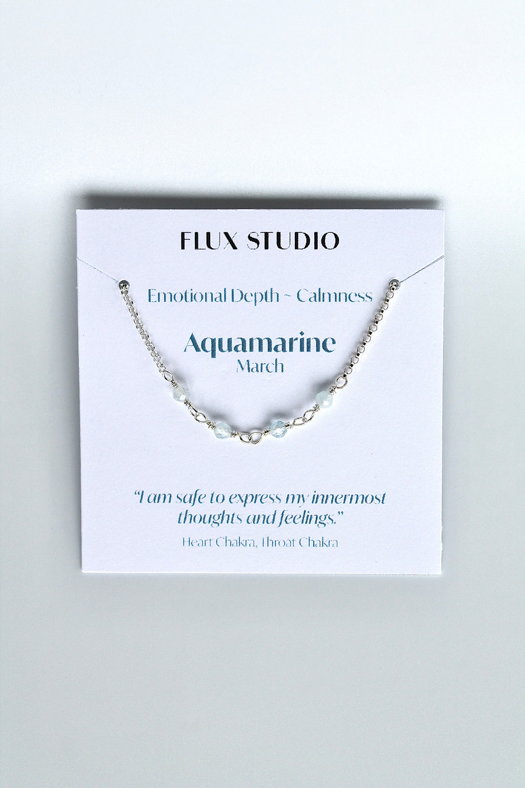 Birthstone Bar Necklace - Aquamarine (March) - Emotional Depth