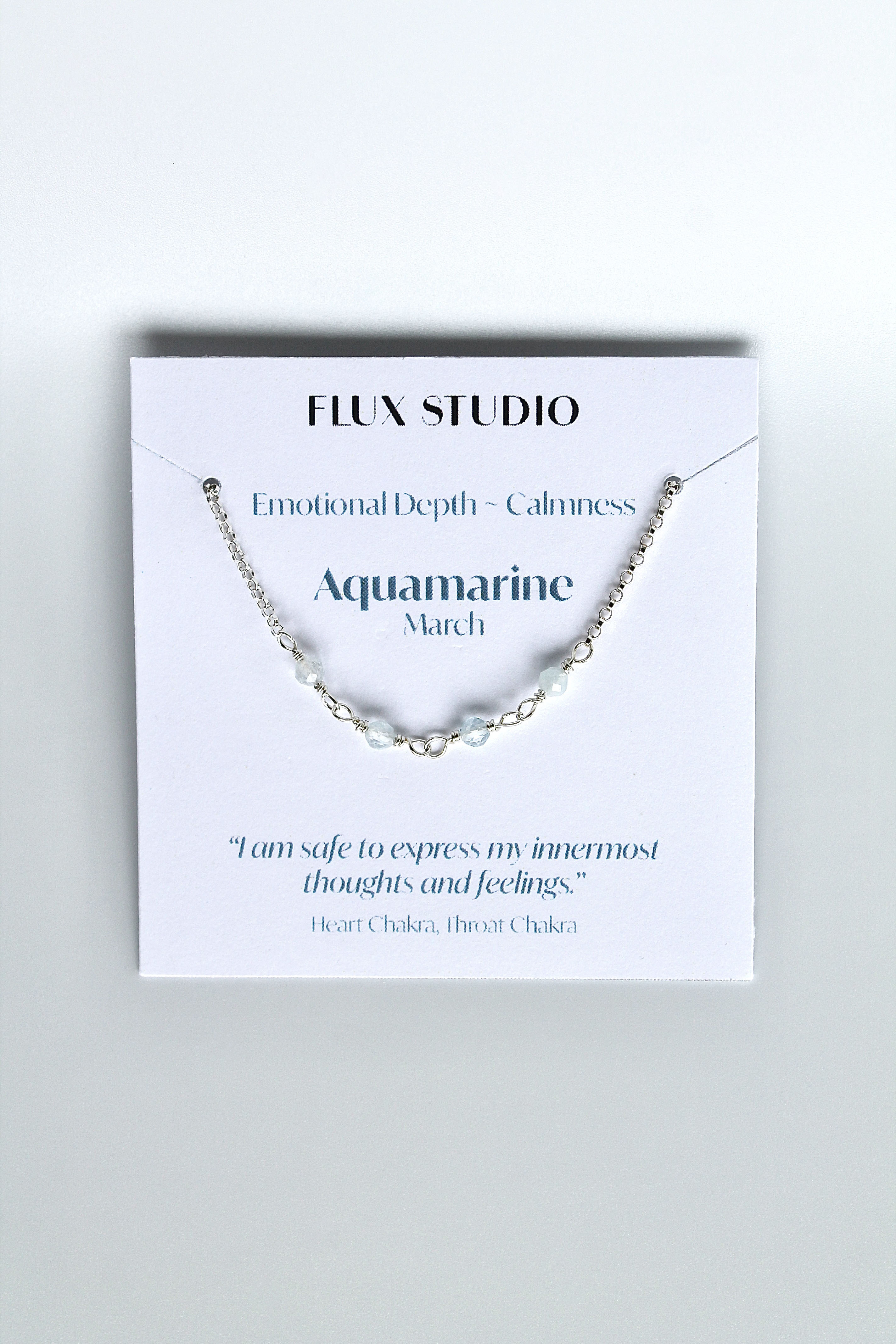 Birthstone Bar Necklace - Aquamarine (March) - Emotional Depth