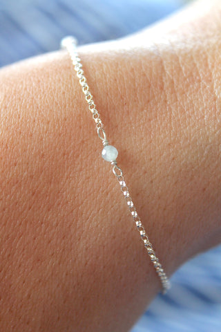 Multi Birthstone Bracelet - Aquamarine (March) - Emotional Depth