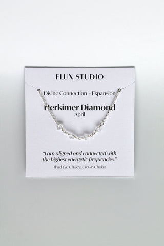 Birthstone Bar Necklace - Herkimer Diamond (April) - Divine Connection
