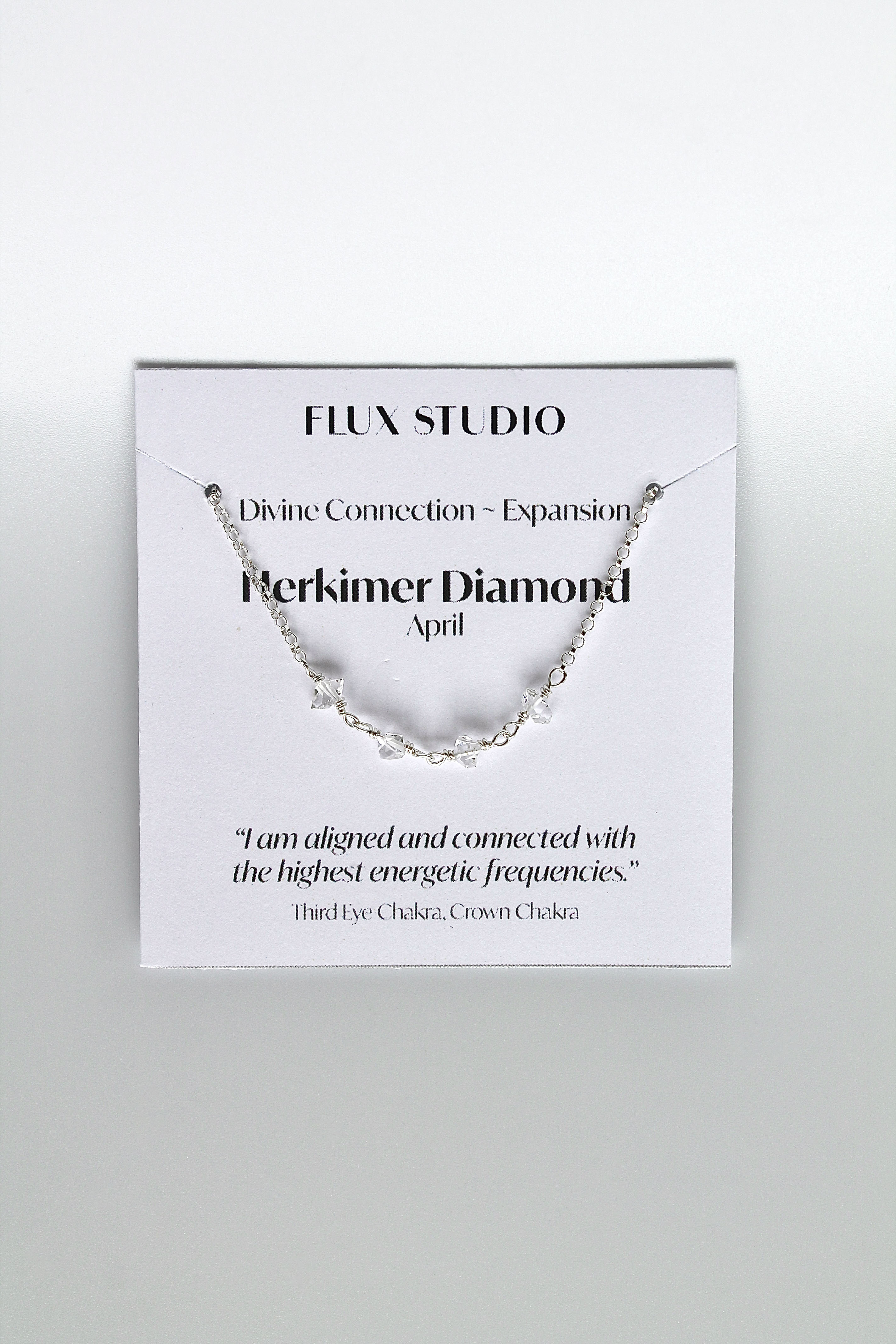Birthstone Bar Necklace - Herkimer Diamond (April) - Divine Connection