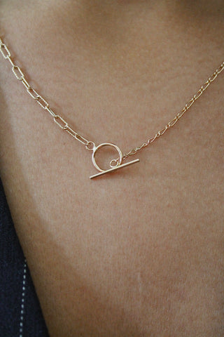 Collar de cadena de patchwork con cierre de palanca