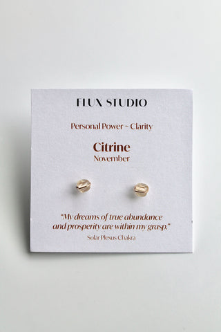 Birthstone Studs - Citrine (November) - Personal Power