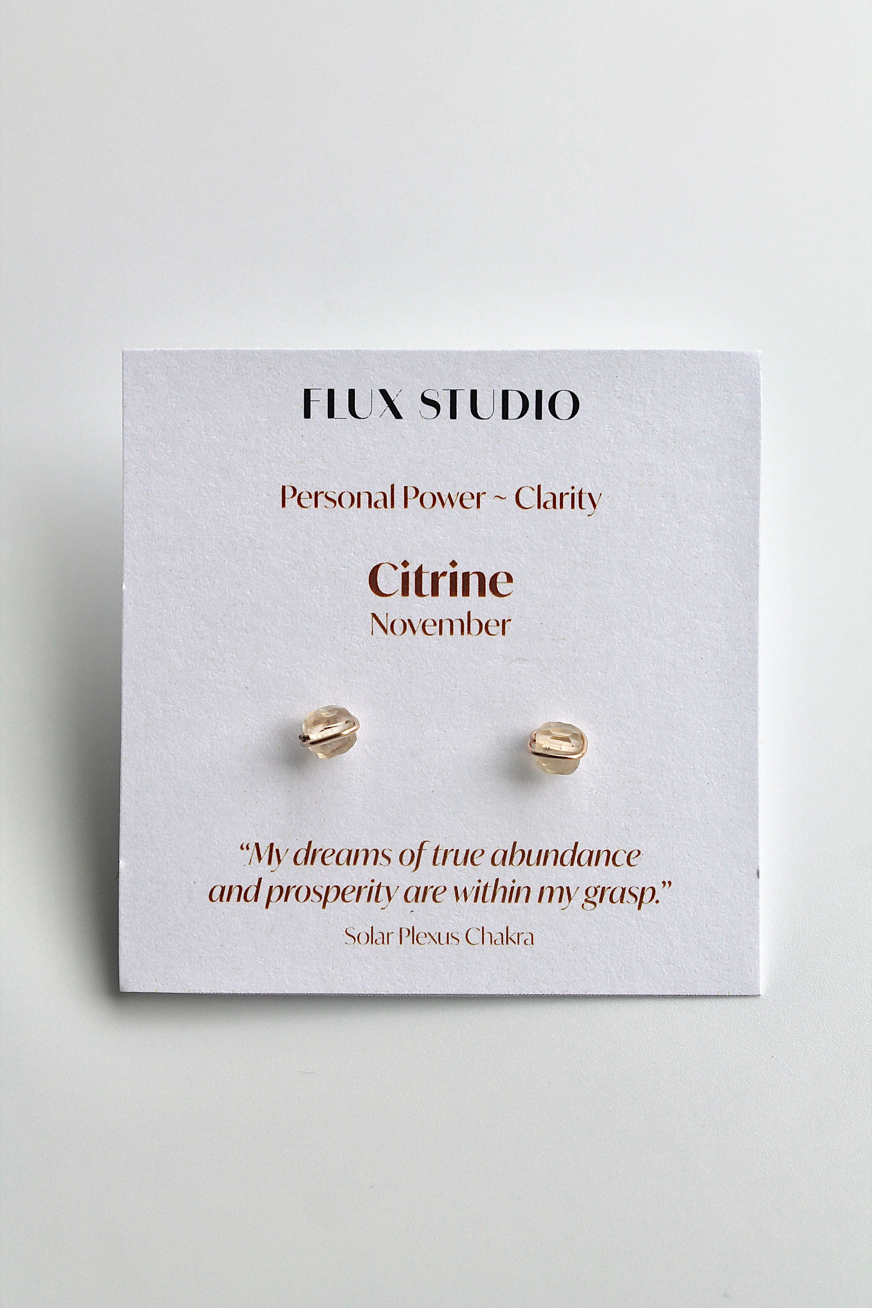 Birthstone Studs - Citrine (November) - Personal Power