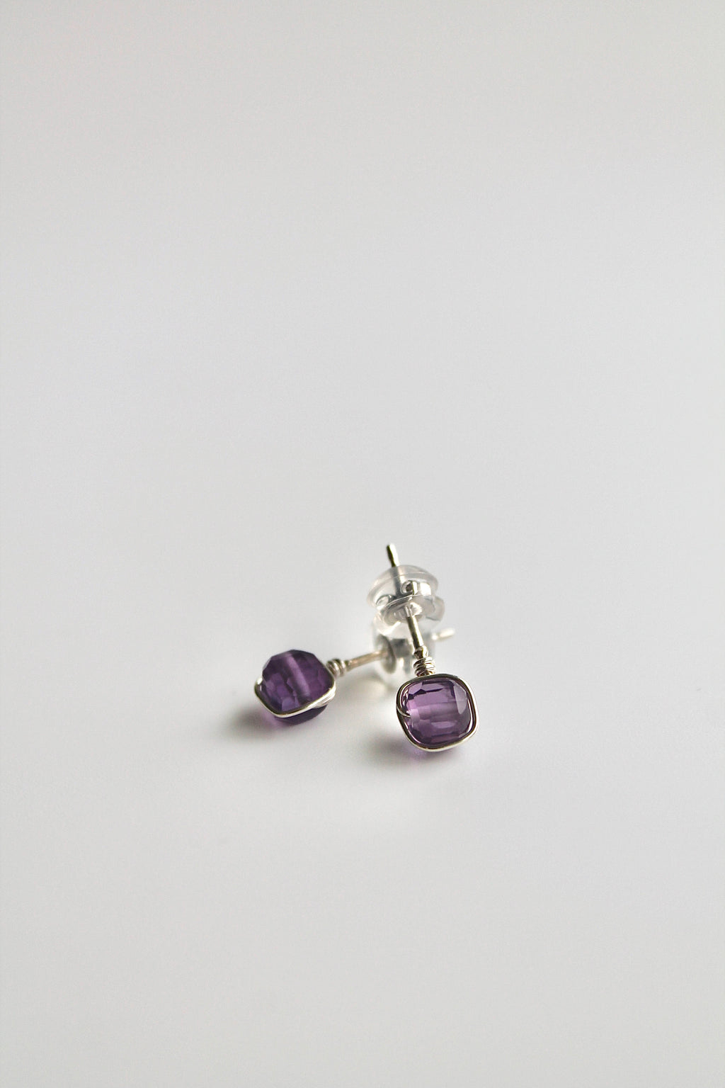 Birthstone Studs - Amethyst (February) - Serenity