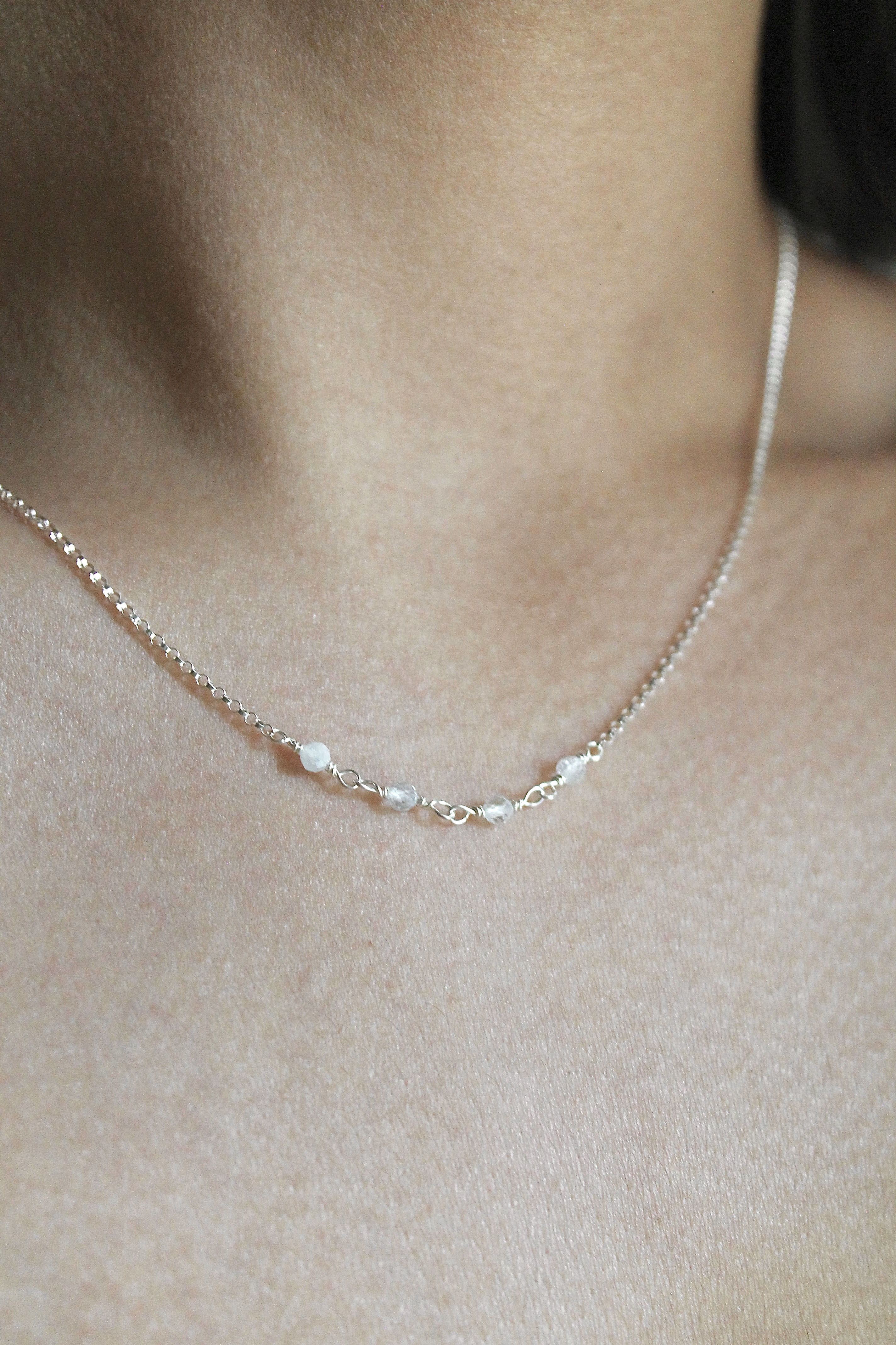 Birthstone Bar Necklace - Aquamarine (March) - Emotional Depth