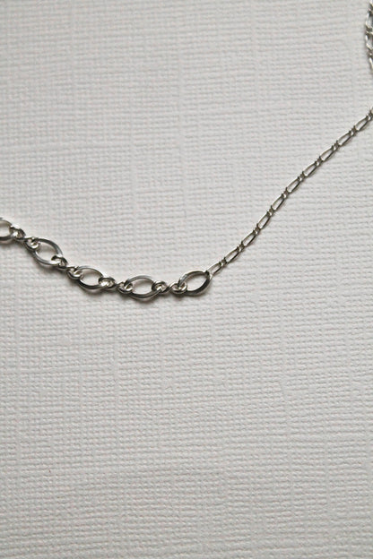 DUO CHAIN NECKLACE (THIN) - STERLING SILVER