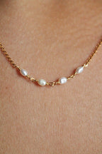 Collar con barra de piedra natal - Perla de agua dulce (junio) - Pureza