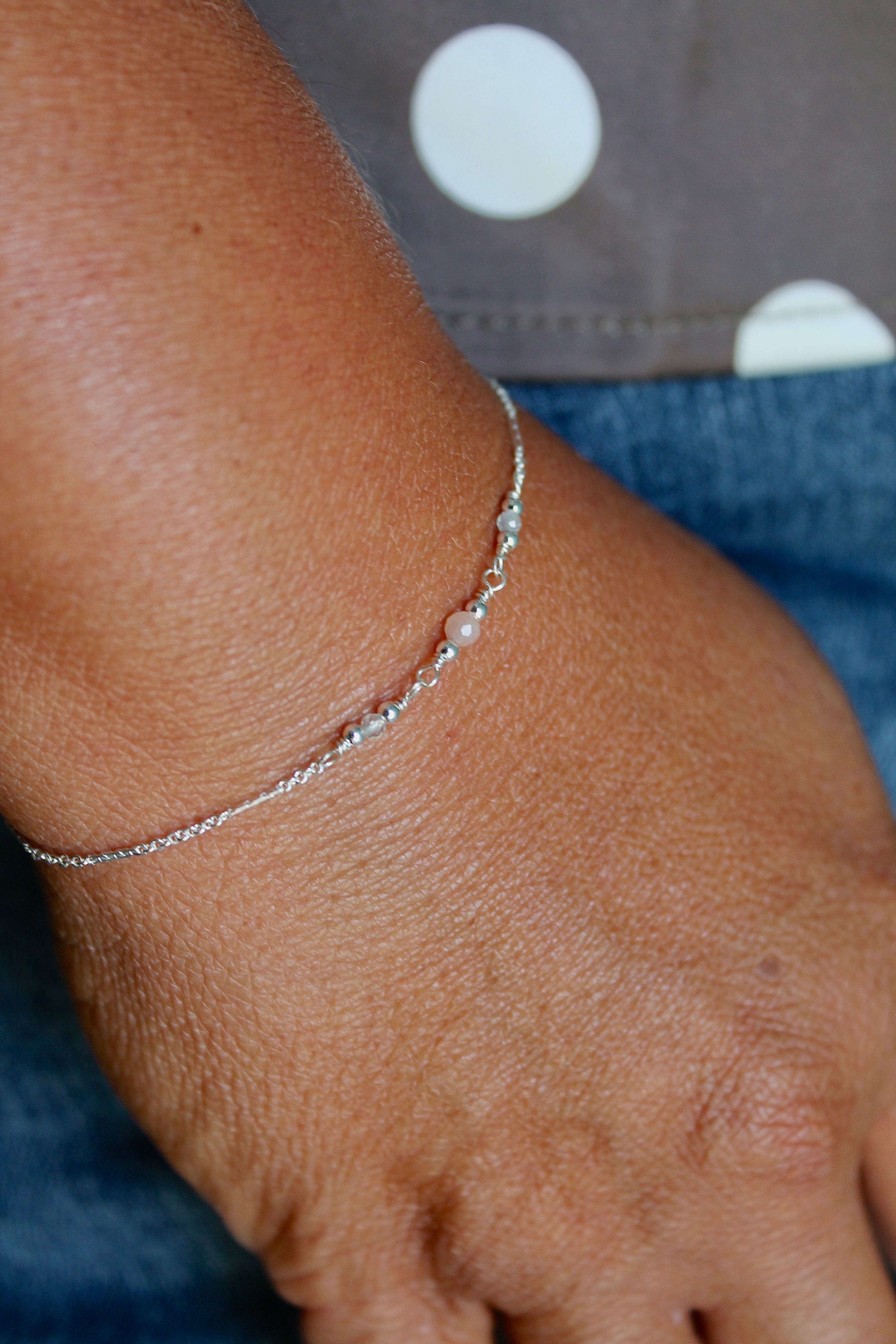 Embracing Change Healing Bracelet (Aquamarine & Peach Moonstone)