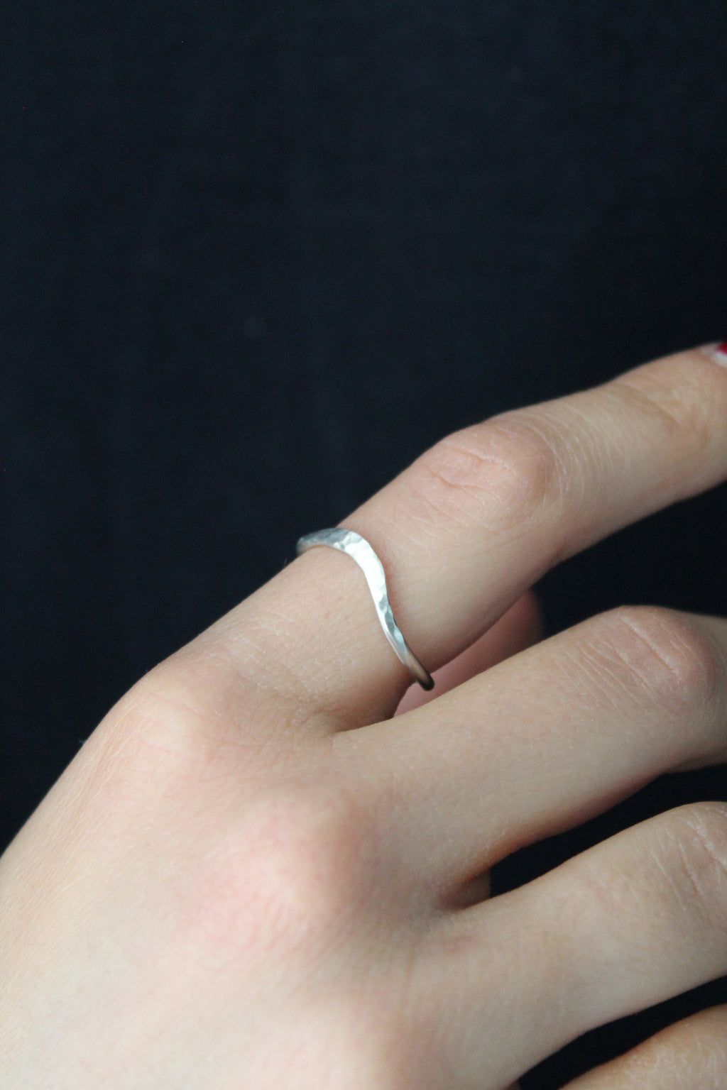Wave Hammered Band Ring