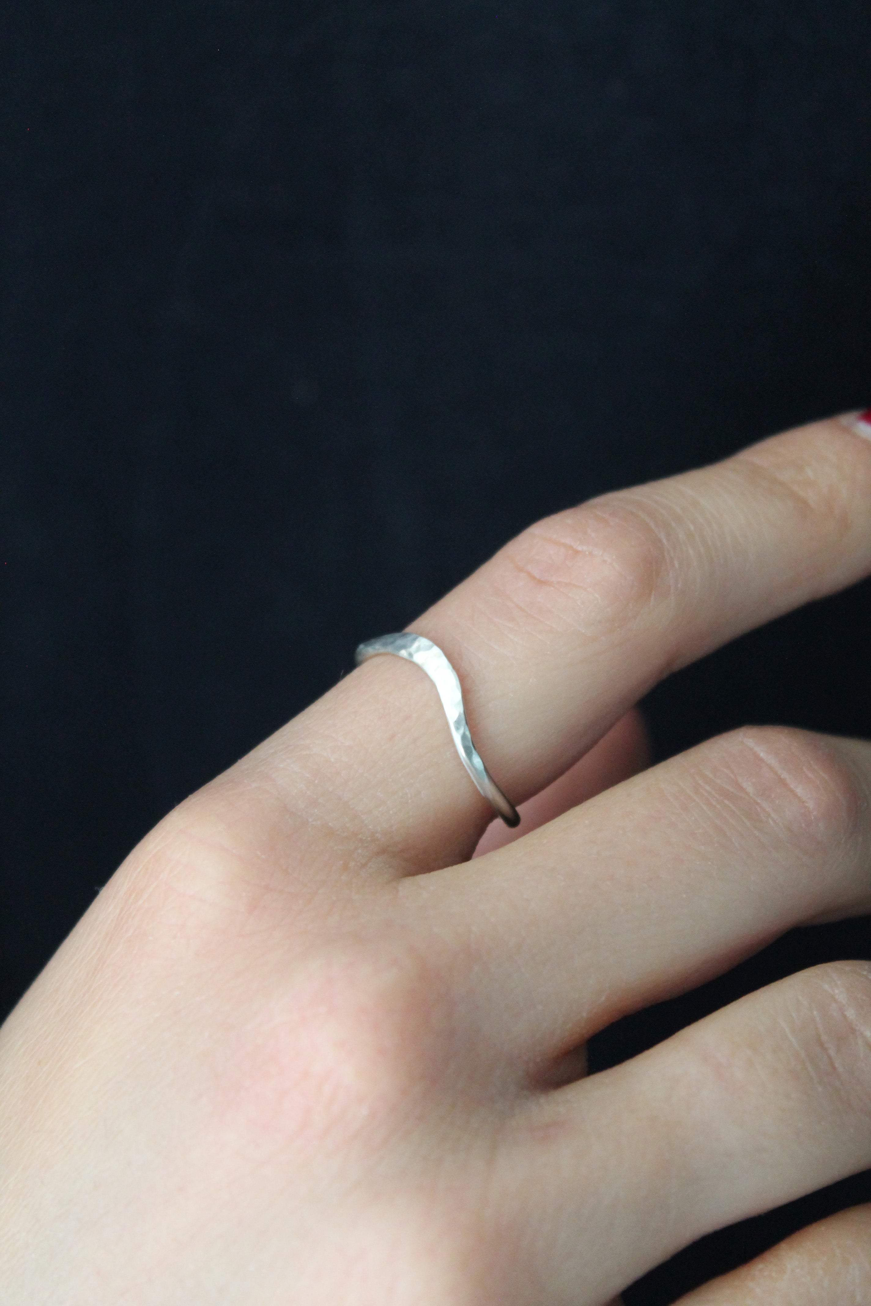 Wave Hammered Band Ring