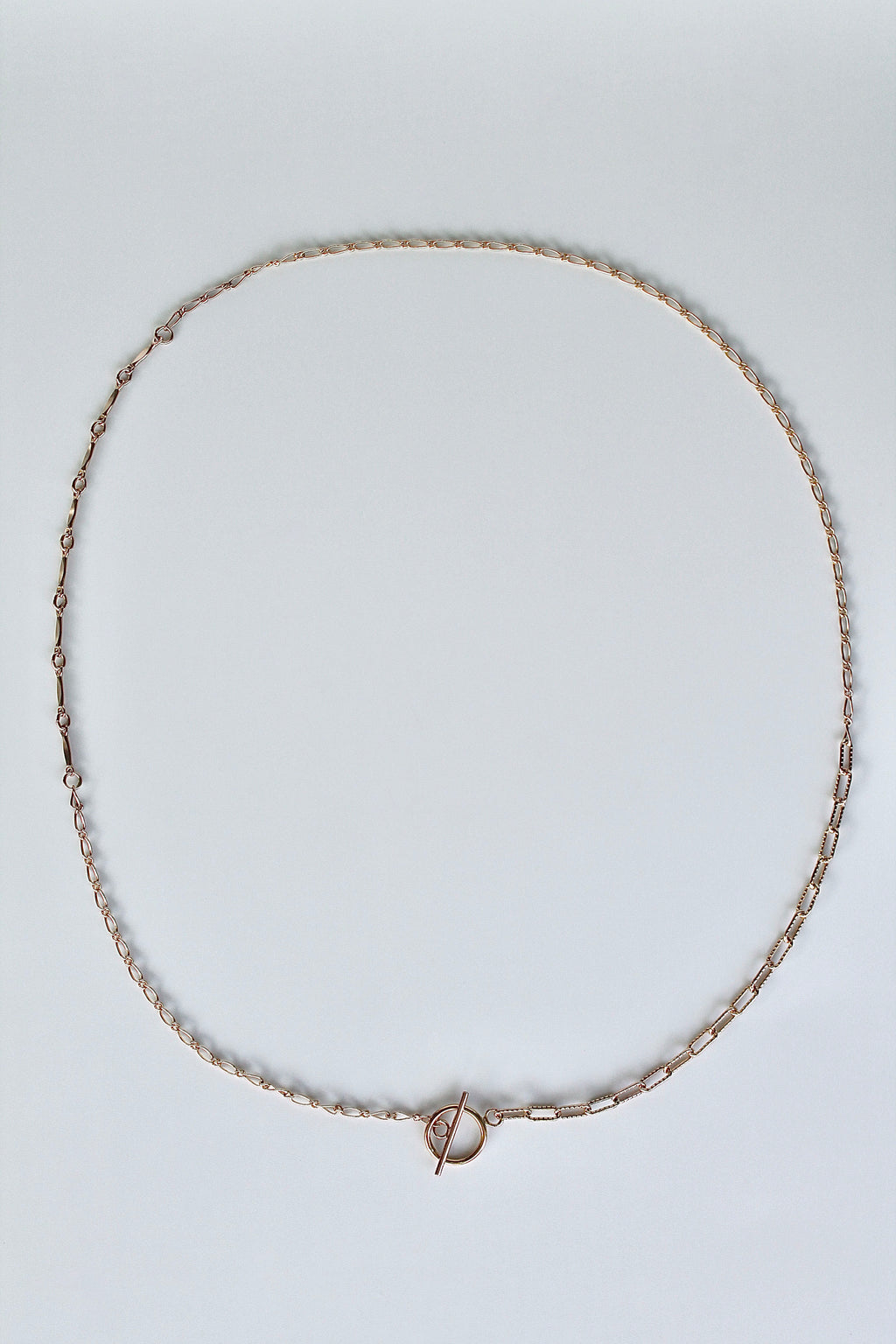 Toggle Clasp Patchwork Chain Necklace