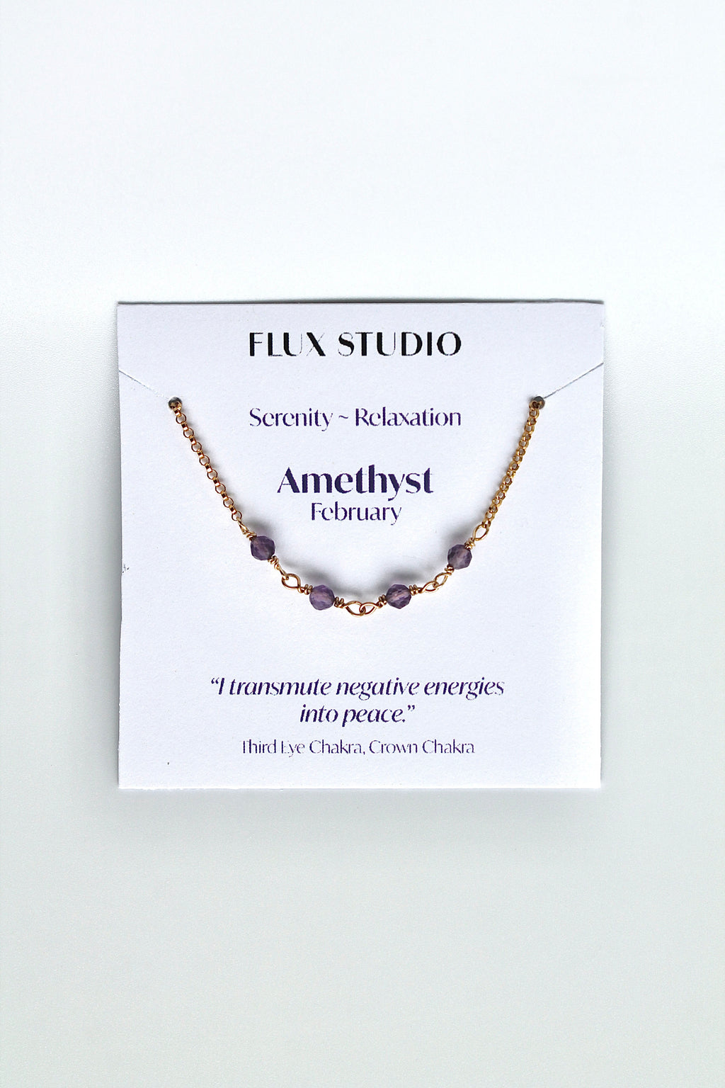 Birthstone Bar Necklace - Amethyst (February) - Serenity