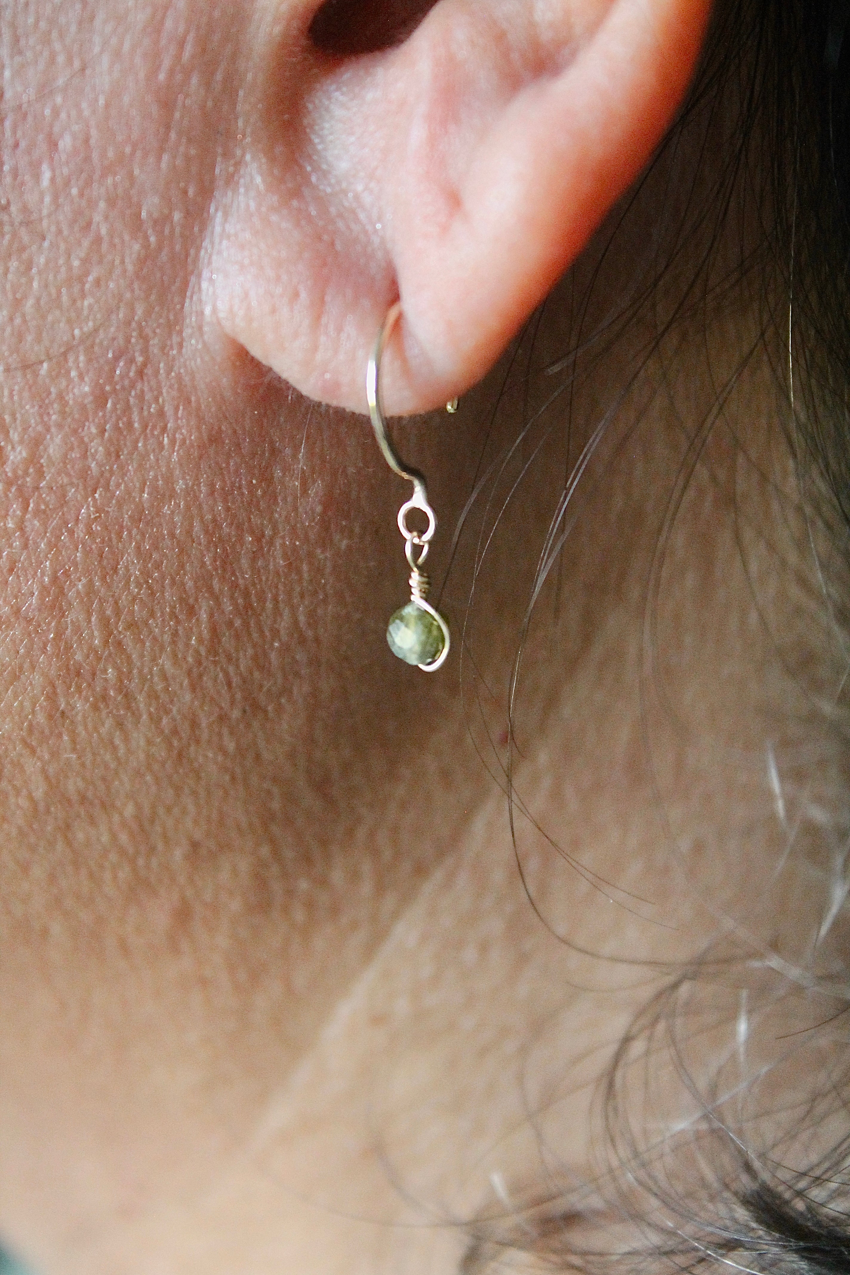 Threader Hoops (Green Tourmaline)