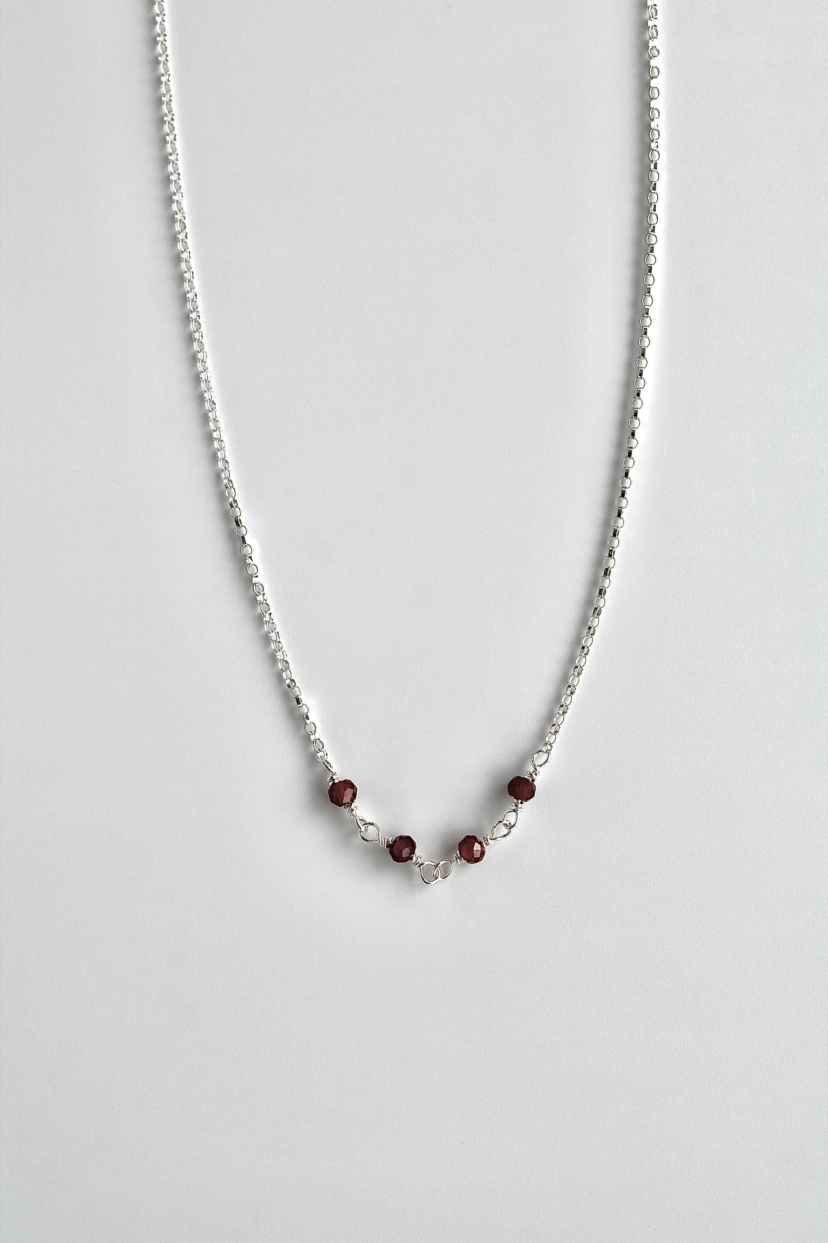 Birthstone Bar Necklace - Garnet (January) - Manifestation
