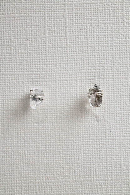 HERKIMER DIAMOND STUDS - STERLING SILVER