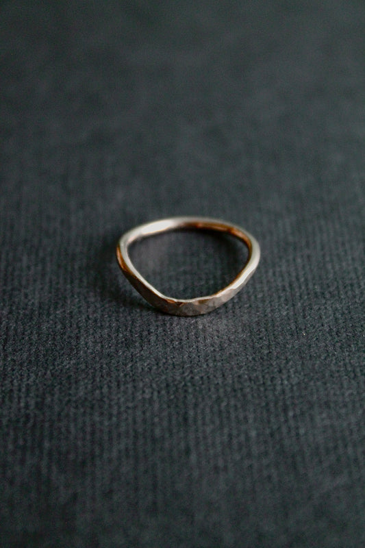 WAVE HAMMERED RING - 14K GOLD FILLED