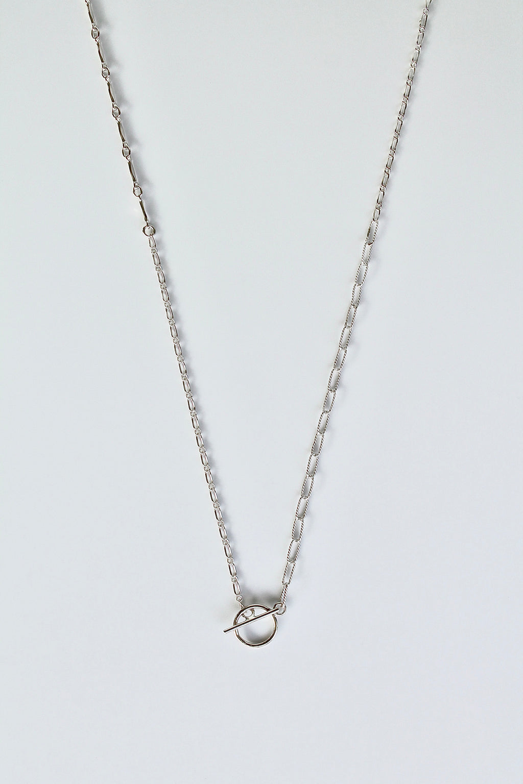 Toggle Clasp Patchwork Chain Necklace