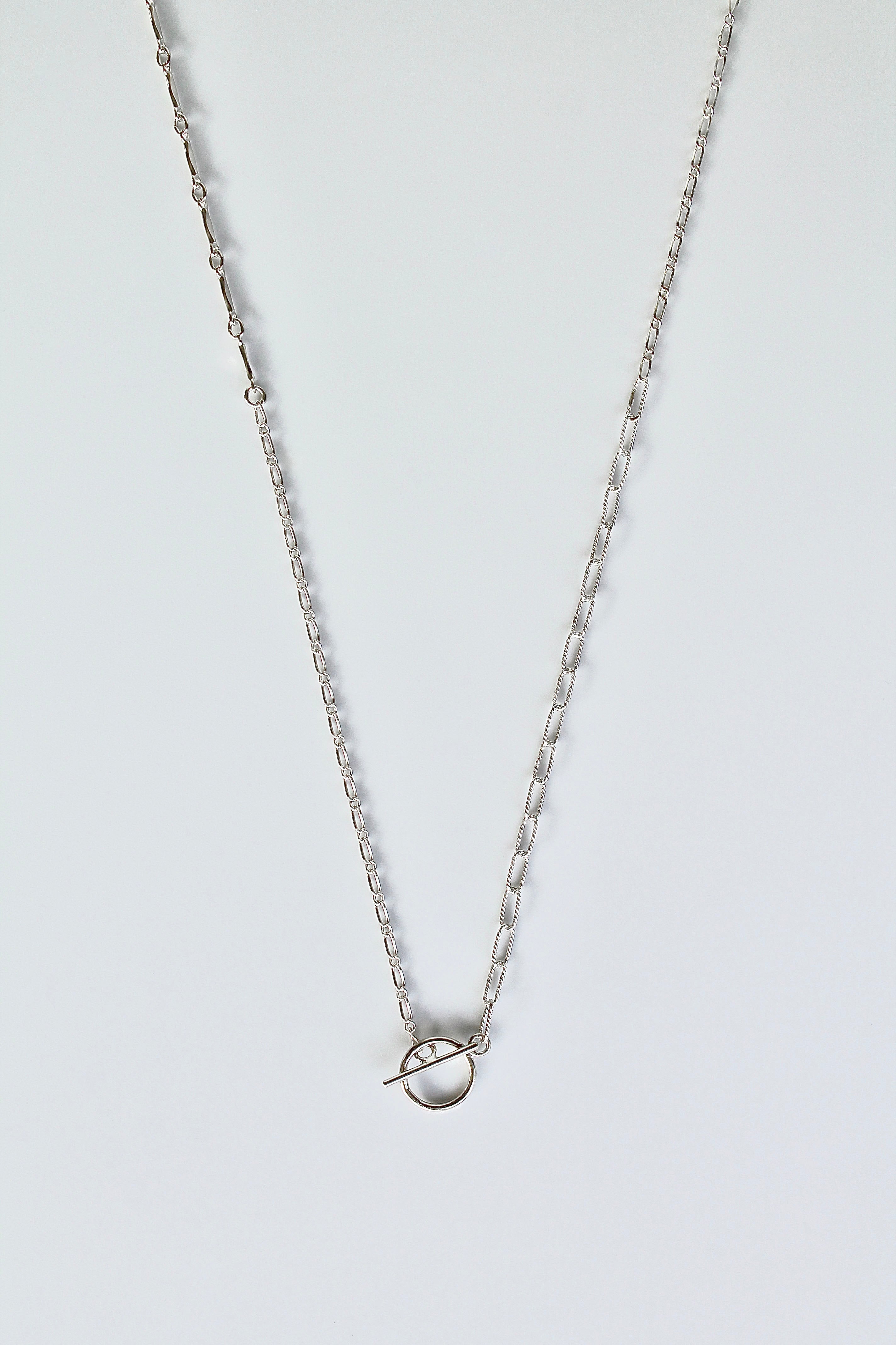 Toggle Clasp Patchwork Chain Necklace