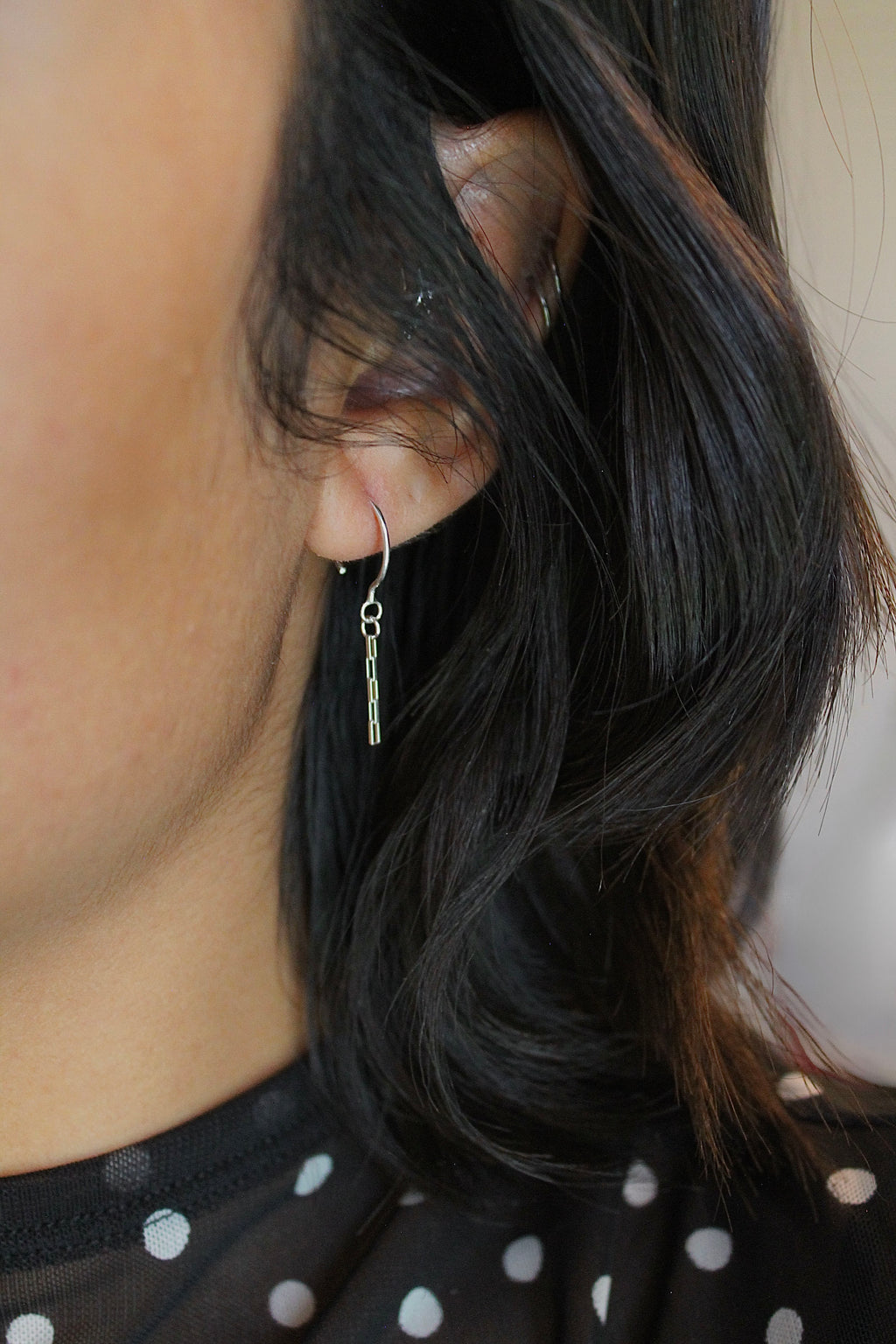 Threader Hoops (with Dangly Chain)