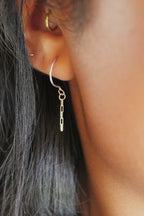 Threader Hoops (with Dangly Chain)