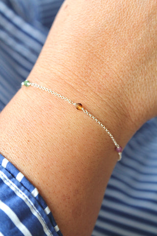 Bracelet multi-pierres de naissance - Tourmaline (octobre) - Alignement