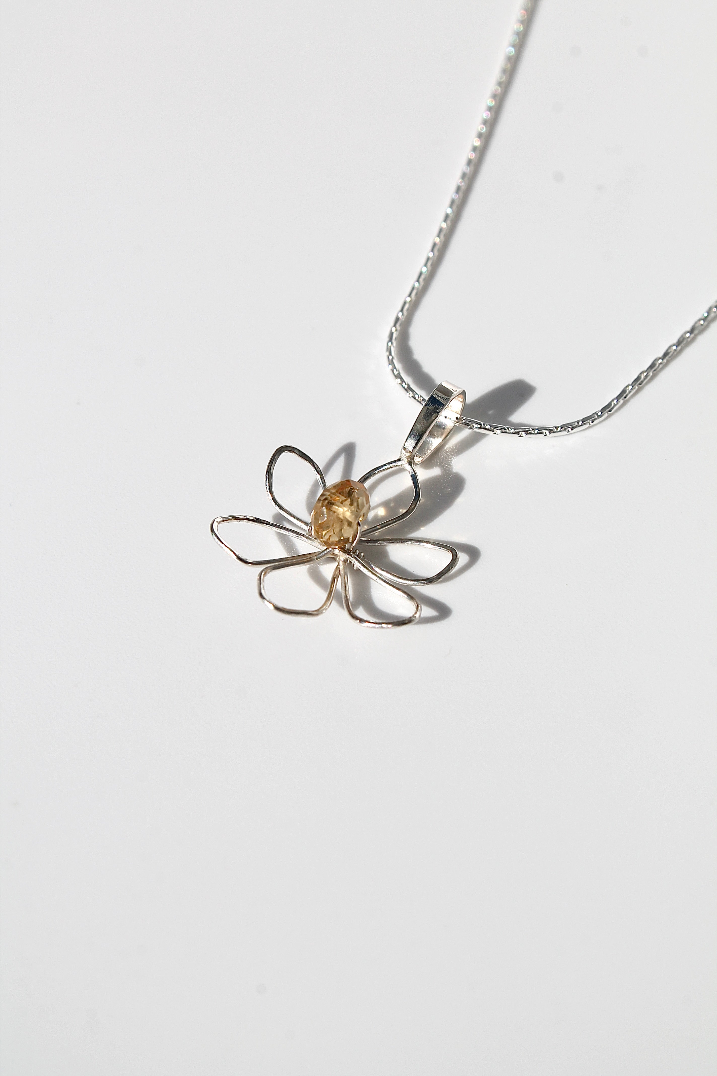 Daffodil & Citrine Pendant Necklace