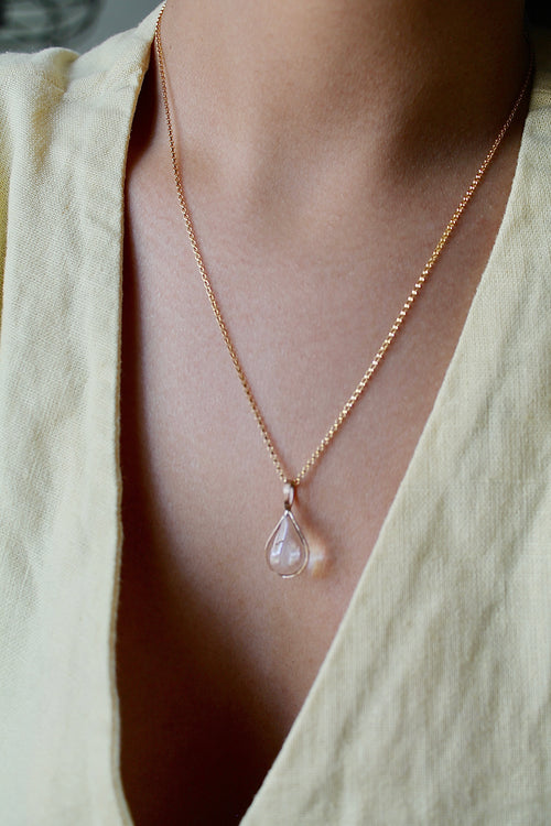 "April Showers" Resin Raindrop Pendant Necklace