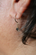 Threader Hoops (Black Tourmaline)
