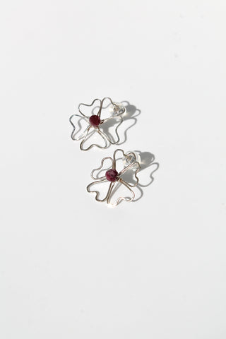 Phlox & Tourmaline Studs - Sterling Silver