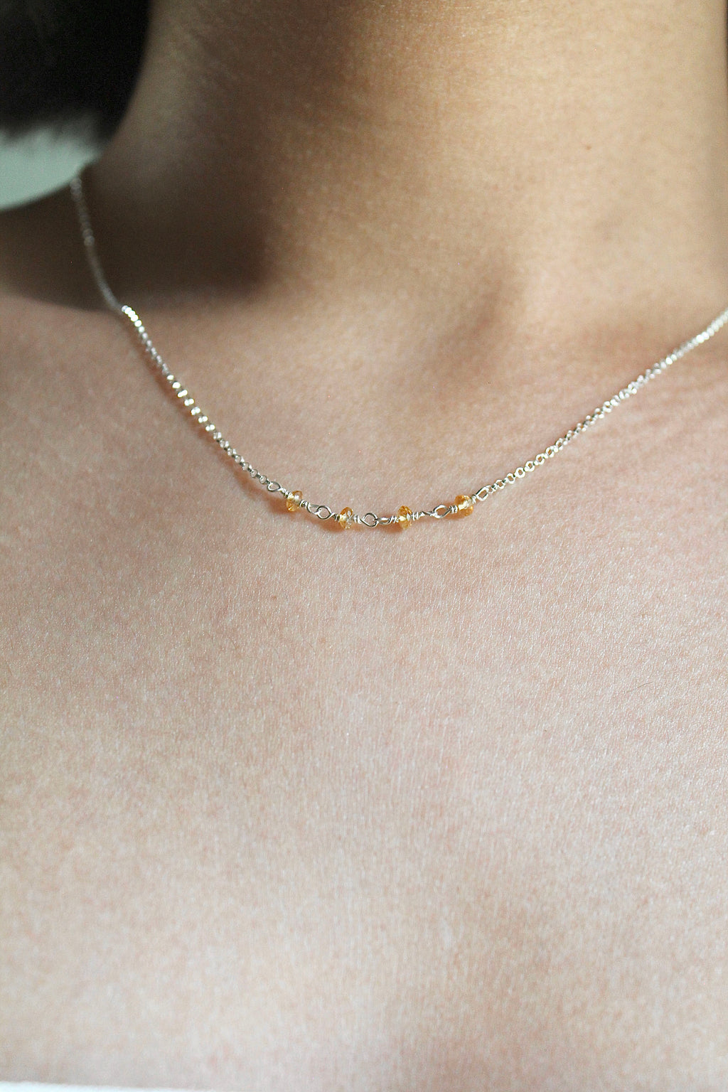 Birthstone Bar Necklace - Citrine (November) - Personal Power