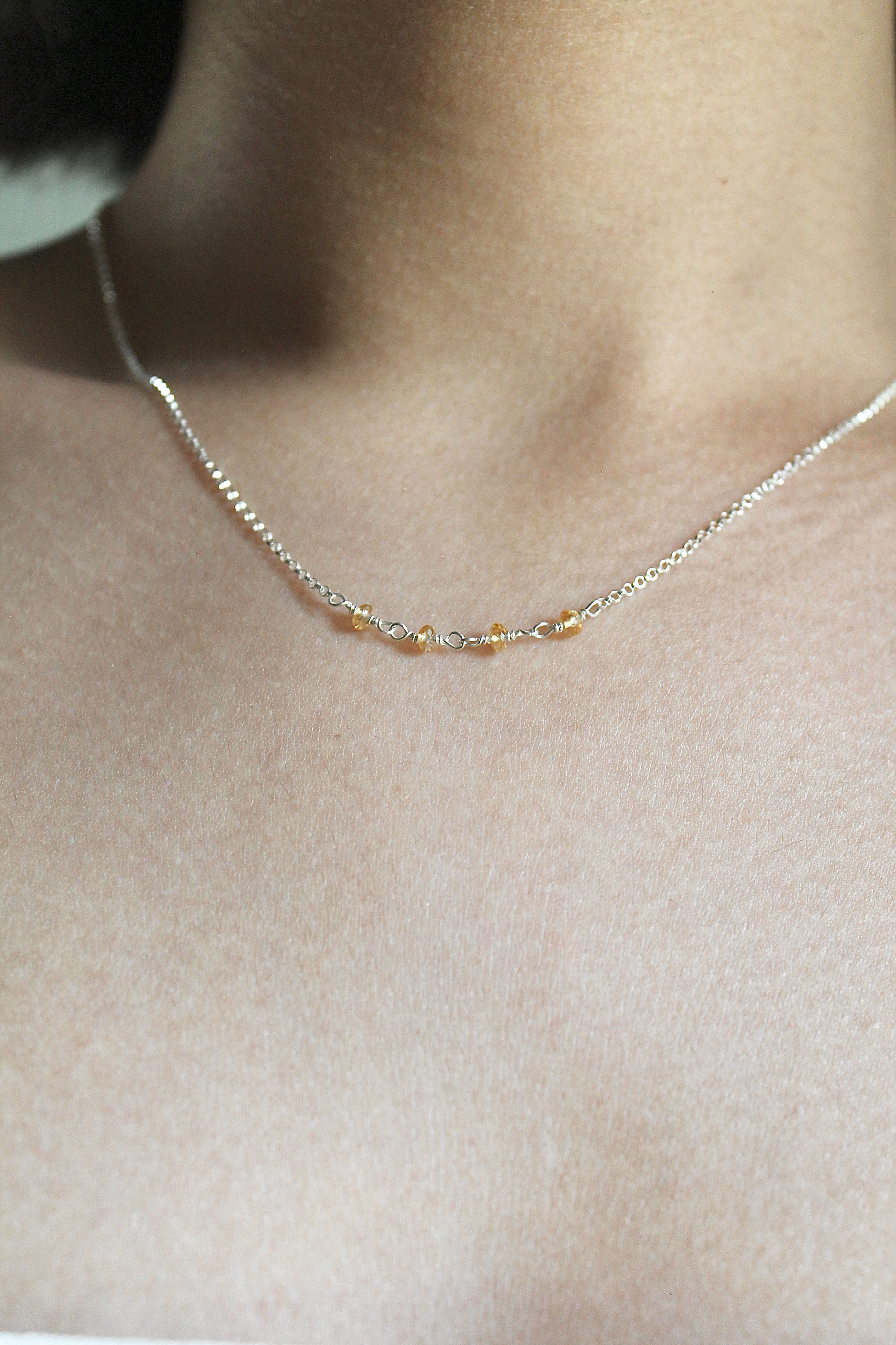 Birthstone Bar Necklace - Citrine (November) - Personal Power