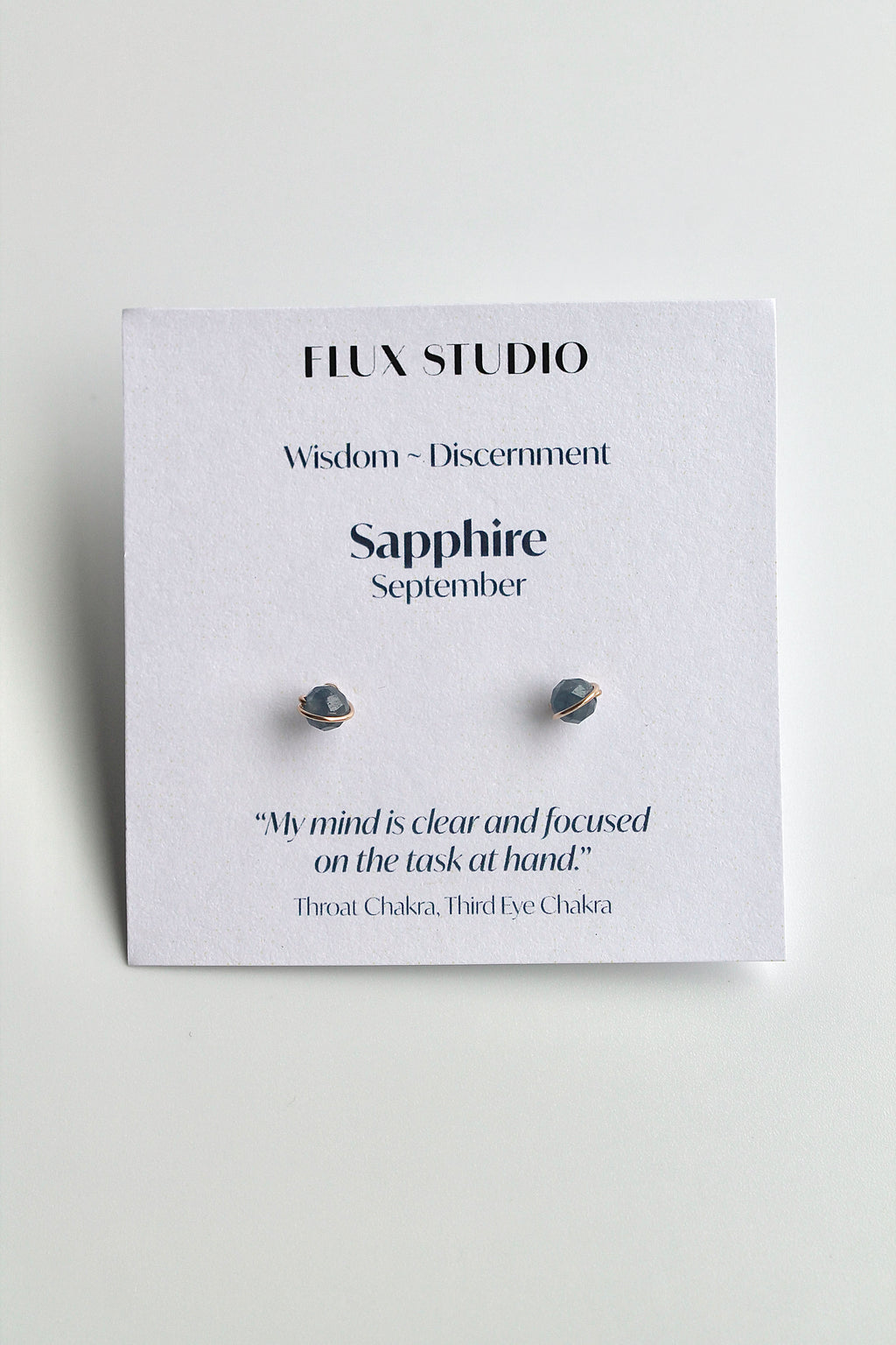 Birthstone Studs - Sapphire (September) - Wisdom